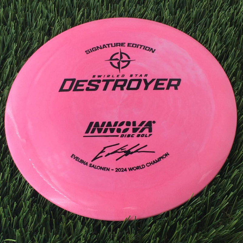 Innova Swirled Star Destroyer with Eveliina Salonen - 2024 World Champion Signature Edition Stamp - 164g Bright Pink