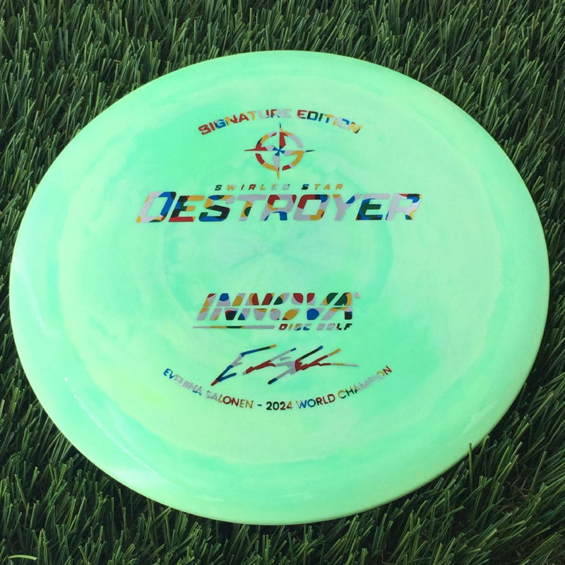 Innova Swirled Star Destroyer with Eveliina Salonen - 2024 World Champion Signature Edition Stamp - 175g Green