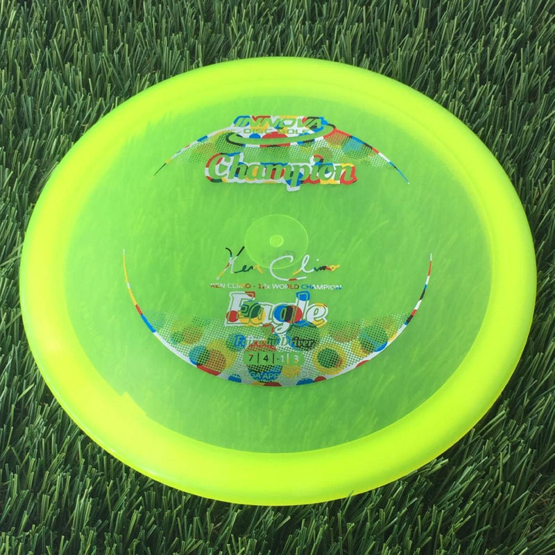 Innova Champion Eagle with Ken Climo - 12x World Champion New Stamp Stamp - 146g - Translucent Yellow