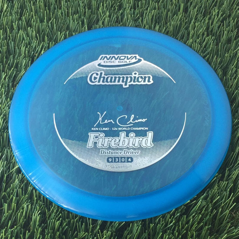 Innova Champion Firebird with Ken Climo - 12x World Champion New Stamp Stamp - 165g - Translucent Blue