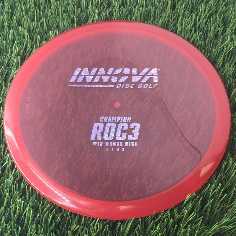 Innova Champion Roc3 with Burst Logo Stock Stamp - 171g - Translucent Red