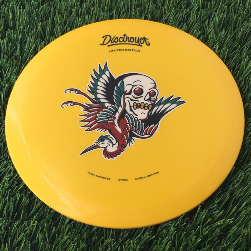 Disctroyer A-Medium Stork / Toonekurg FD-8 with Colored Tattoo - Limited Edition Stamp - 173g Yellow