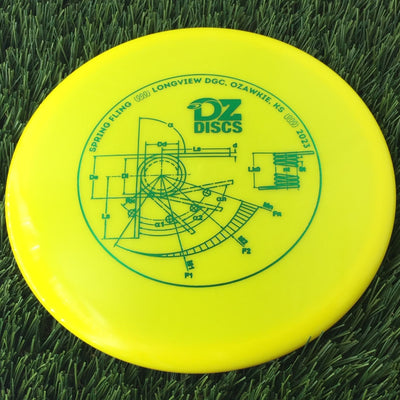 Latitude 64 Gold Line Claymore with DZDiscs 2023 Spring Fling - Longview DGC - Ozawkie, KS Stamp - 177g Yellow