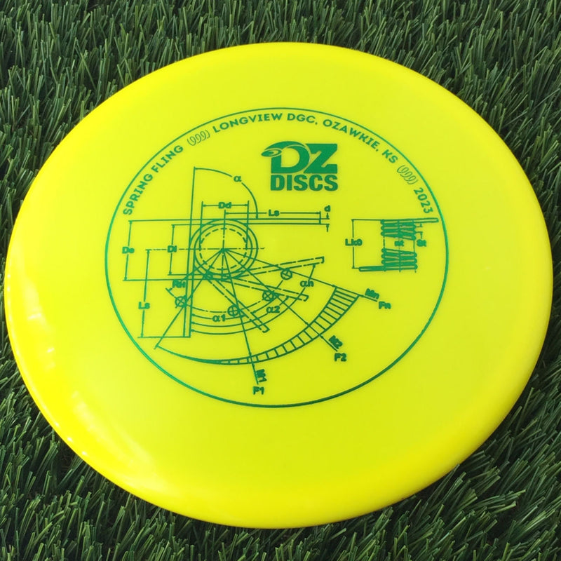 Latitude 64 Gold Line Claymore with DZDiscs 2023 Spring Fling - Longview DGC - Ozawkie, KS Stamp - 177g Yellow