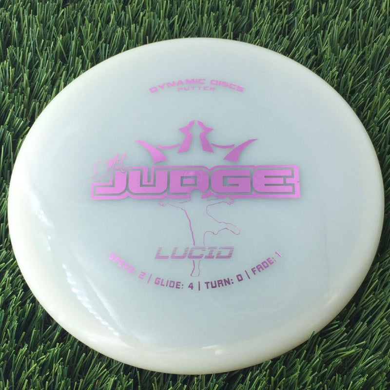 Dynamic Discs Lucid EMAC Judge with EMAC Signature Stamp - 176g - Translucent White