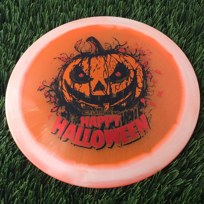 Latitude 64 Opto Ice Orbit Saint Pro with Happy Halloween Spooky Pumpkin - Triple Foil 2024 Stamp - 176g - Translucent Orange