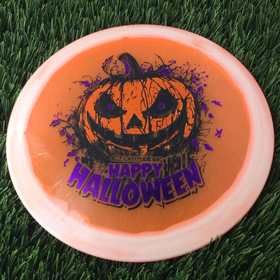 Latitude 64 Opto Ice Orbit Saint Pro with Happy Halloween Spooky Pumpkin - Triple Foil 2024 Stamp - 174g - Translucent Orange