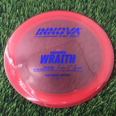 Innova Champion Wraith with Ken Climo 12 Time World Champion Burst Logo Stamp - 168g - Translucent Red