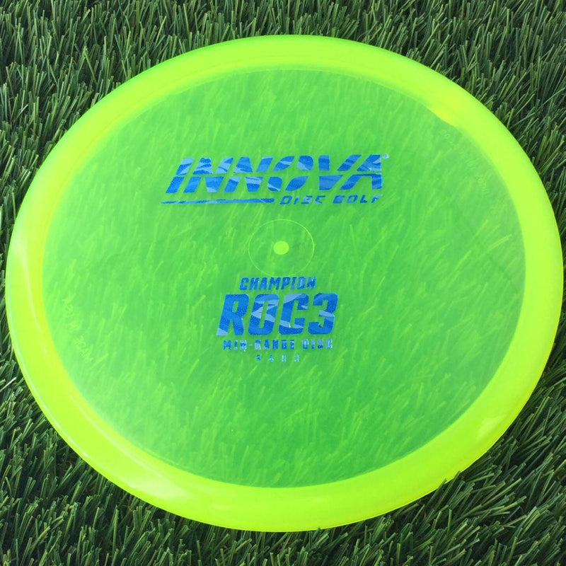 Innova Champion Roc3 with Burst Logo Stock Stamp - 171g - Translucent Yellow