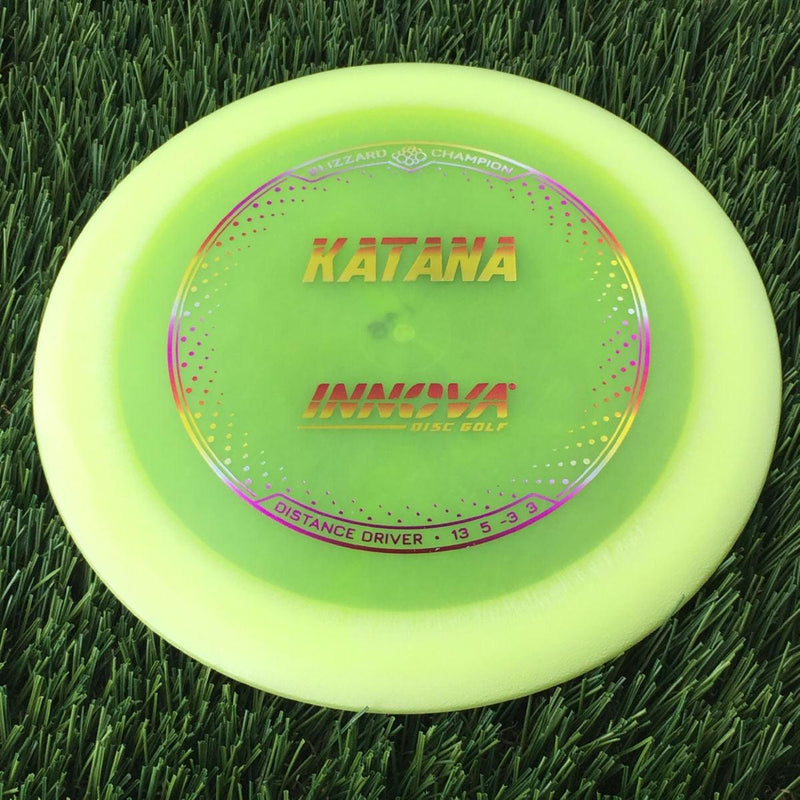 Innova Champion Blizzard Katana with Burst Logo Stock Stamp - 148g - Translucent Yellow