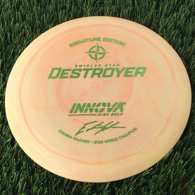 Innova Swirled Star Destroyer with Eveliina Salonen - 2024 World Champion Signature Edition Stamp - 149g Light Orange