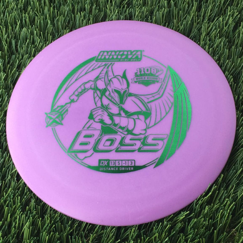 Innova DX Boss with 1108 Feet World Record Distance Model Stamp - 175g Purple