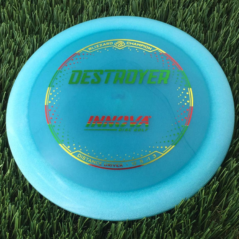 Innova Champion Blizzard Destroyer with Burst Logo Stock Stamp - 139g - Translucent Turquoise Green