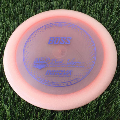 Innova Champion Blizzard Boss with 1108 Feet - David Wiggins - World Distance Record Holder Stamp - 139g - Translucent Muted Pink