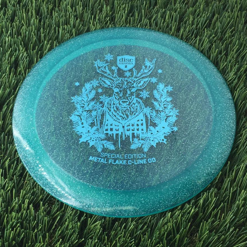 Discmania C-Line Metal Flake DD Reinvented with Holiday Reindeer Special Edition Stamp - 174g - Translucent Turquoise Green