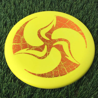 Discmania Italian D-Line Flex 2 P2 with Huk Lab Large Cracked TriFly Stamp - 176g Yellow