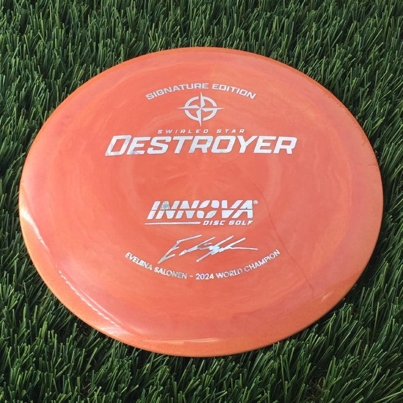 Innova Swirled Star Destroyer with Eveliina Salonen - 2024 World Champion Signature Edition Stamp - 162g Orange