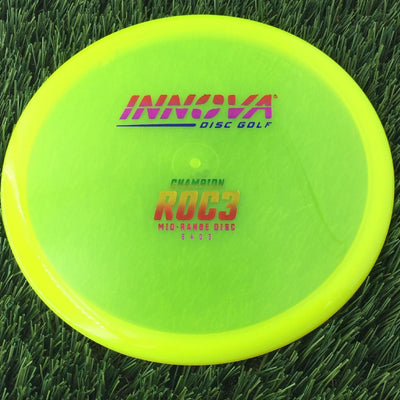 Innova Champion Roc3 with Burst Logo Stock Stamp - 180g - Translucent Yellow