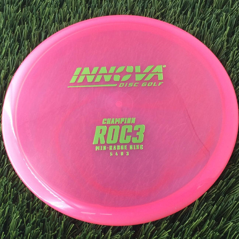 Innova Champion Roc3 with Burst Logo Stock Stamp - 177g - Translucent Pink