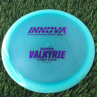 Innova Champion Valkyrie with Burst Logo Stock Stamp - 139g - Translucent Turquoise Blue