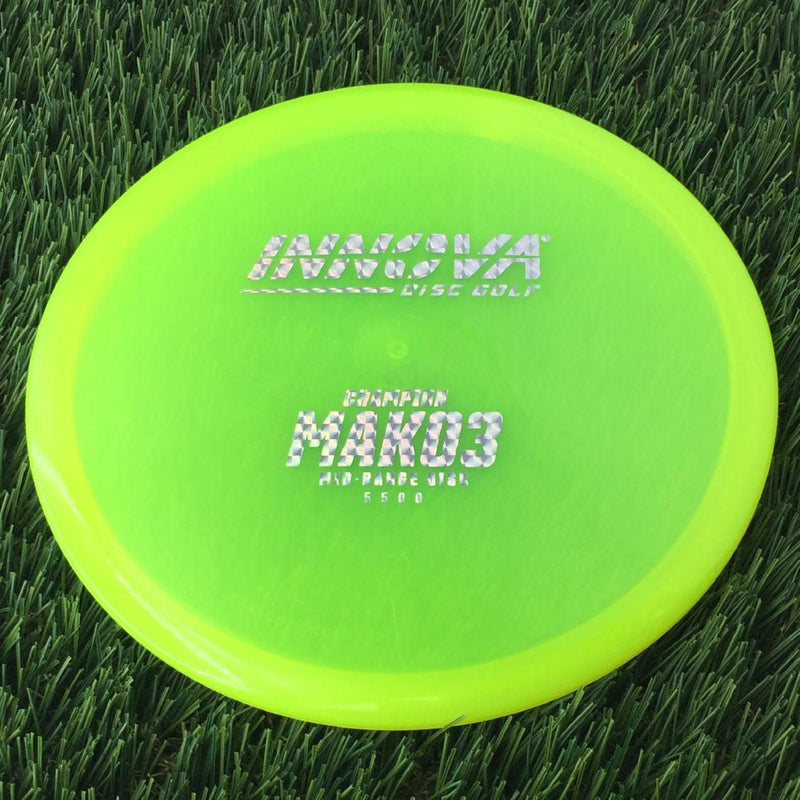 Innova Champion Mako3 with Burst Logo Stock Stamp - 173g - Translucent Yellow