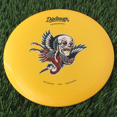 Disctroyer A-Medium Stork / Toonekurg FD-8 with Colored Tattoo - Limited Edition Stamp - 173g Yellow