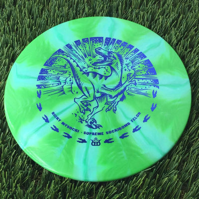 Dynamic Discs Supreme Burst Sockibomb Felon with Ricky Wysocki - Runnin' Raptor Stamp - 174g Green