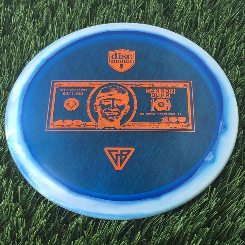 Discmania Horizon C-Line Metal Flake FD3 with Gannon Buhr - Most Money Earned in a Season $211,432 - Dollar Bill - GB Stamp - 174g - Translucent Blue