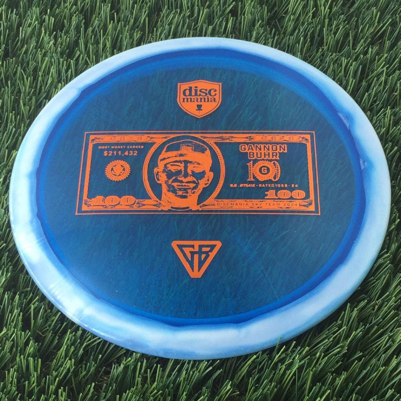 Discmania Horizon C-Line Metal Flake FD3 with Gannon Buhr - Most Money Earned in a Season $211,432 - Dollar Bill - GB Stamp - 174g - Translucent Blue