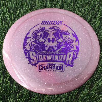 Innova Moondust Champion Sidewinder with Emily Weatherman Team Champion Series 2025 Stamp - 171g - Translucent Muted Pink