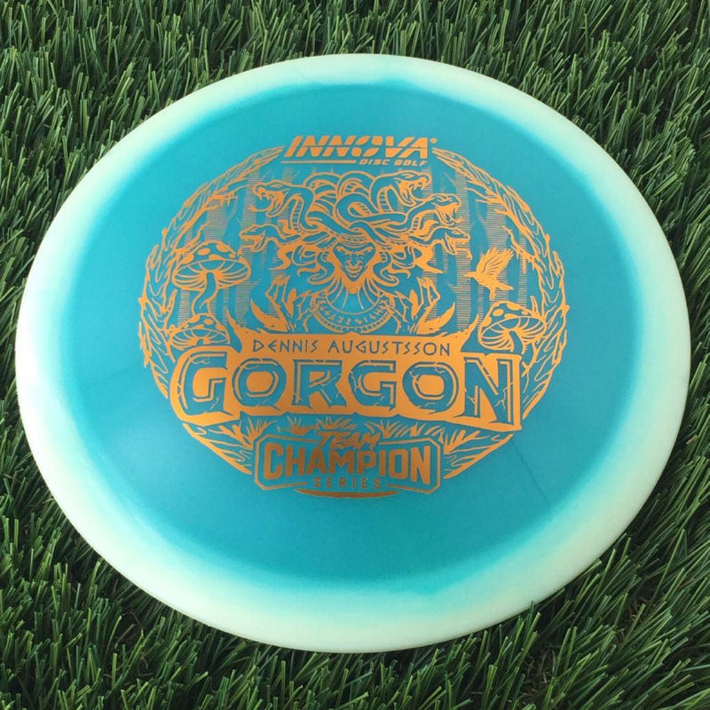 Innova Proto Glow Halo Champion Gorgon with Dennis Augustsson Team Champion Series 2025 Stamp - 175g - Translucent Bluish White