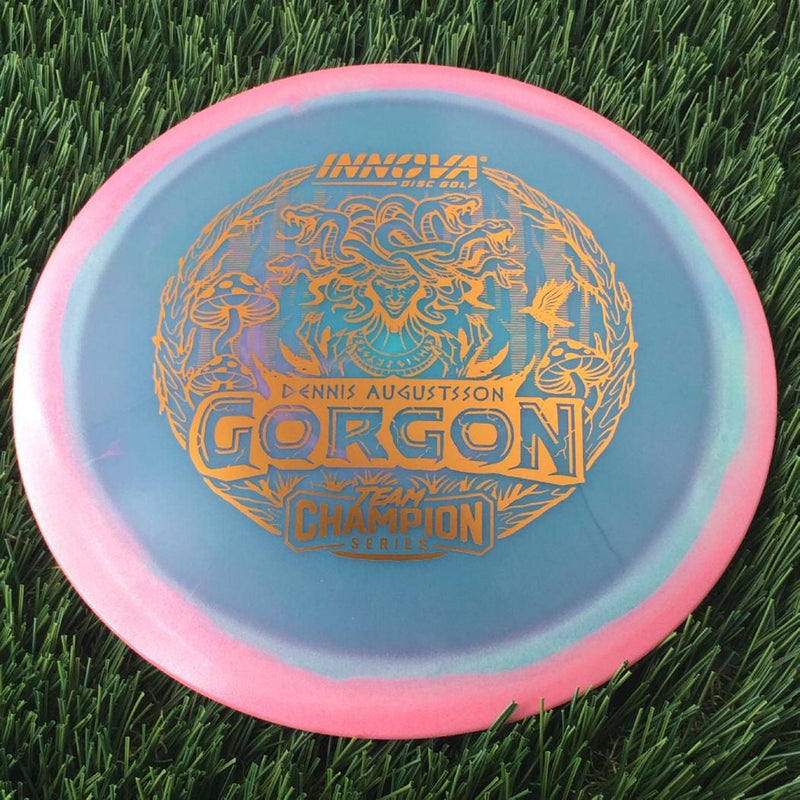 Innova Proto Glow Halo Champion Gorgon with Dennis Augustsson Team Champion Series 2025 Stamp - 175g - Translucent Bluish Pink