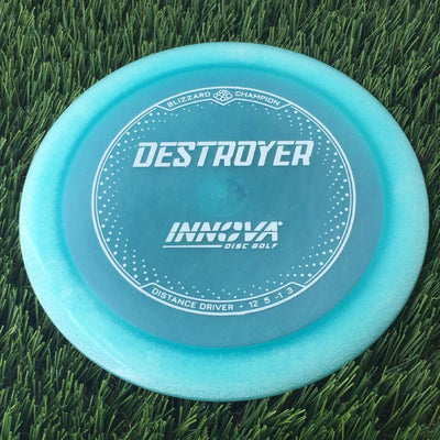 Innova Champion Blizzard Destroyer with Burst Logo Stock Stamp - 144g - Translucent Light Blue