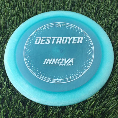 Innova Champion Blizzard Destroyer with Burst Logo Stock Stamp - 144g - Translucent Light Blue