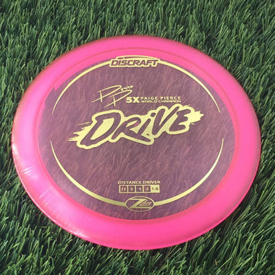 Discraft Elite Z Lite Drive with PP 29190 5X Paige Pierce World Champion Stamp - 163g - Translucent Pink