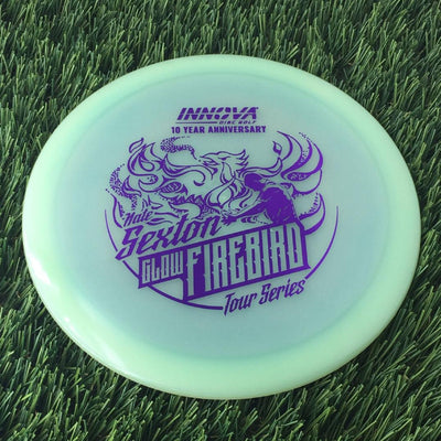 Innova Proto Color Glow Champion Firebird with Nate Sexton "Sexybird" 10 Year Anniversary Tour Series Stamp - 175g - Translucent Off Green