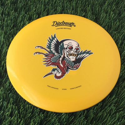 Disctroyer A-Medium Stork / Toonekurg FD-8 with Colored Tattoo - Limited Edition Stamp - 173g Yellow