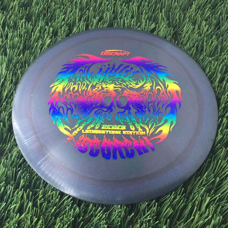 Discraft Elite Z Metallic Swirl Scorch with 2023 Ledgestone Edition - Wave 1 Stamp - 174g - Translucent Dark Blue