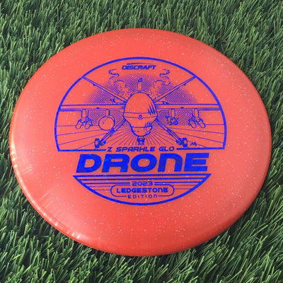 Discraft Elite Z Sparkle Glow Drone with 2023 Ledgestone Edition - Wave 2 Stamp - 180g - Translucent Red