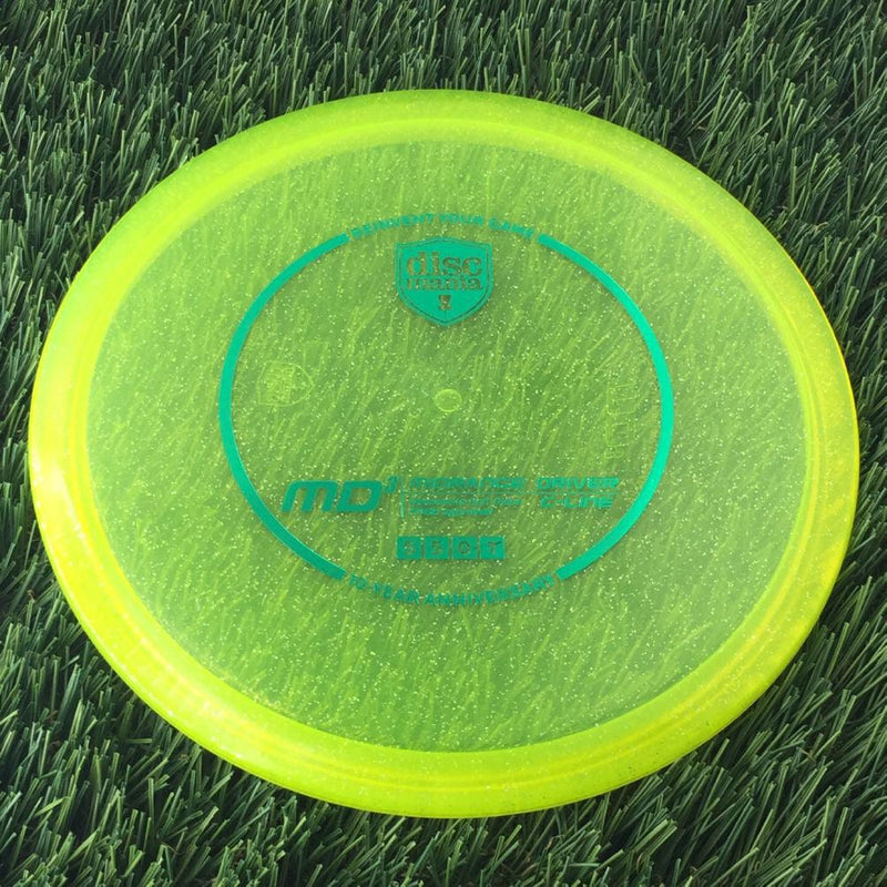 Discmania Italian C-Line Metal Flake MD3 Reinvented with 10 Year Anniversary Heirloom Design Stamp - 176g - Translucent Yellow