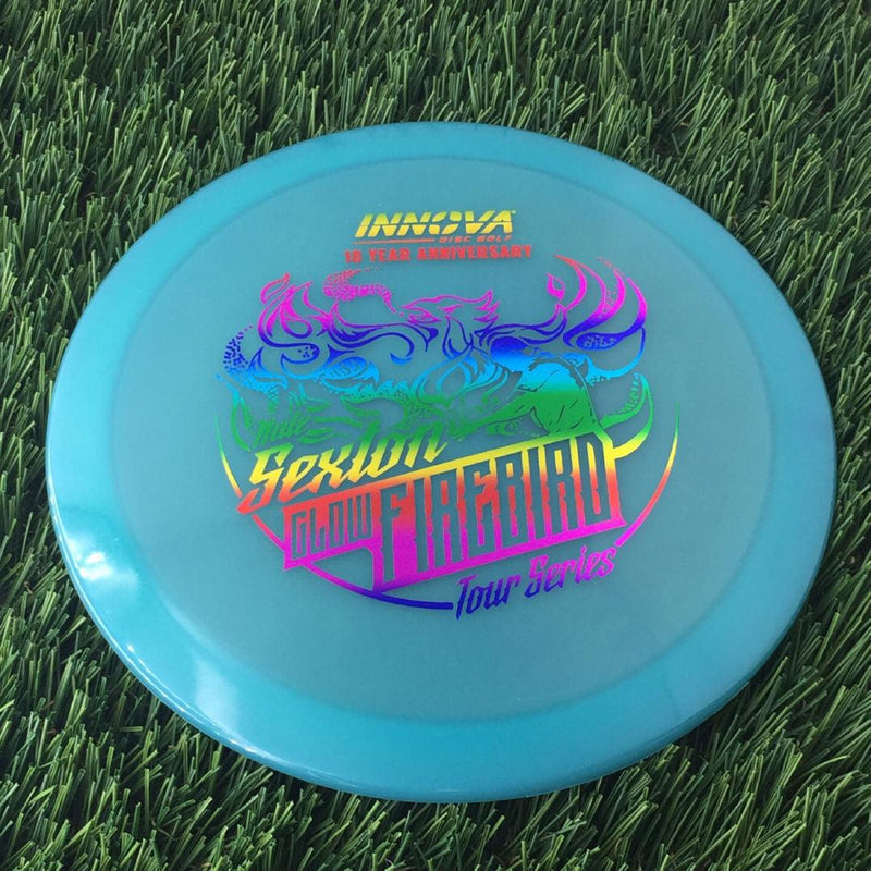 Innova Proto Color Glow Champion Firebird with Nate Sexton "Sexybird" 10 Year Anniversary Tour Series Stamp - 175g - Translucent Muted Blue