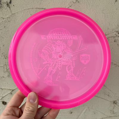 Auction! Jan '24 - Discmania Italian C-Line Color Glow MD3 with Iron Samurai 3 - Eagle McMahon Signature Series Stamp - 180g - Translucent Pink