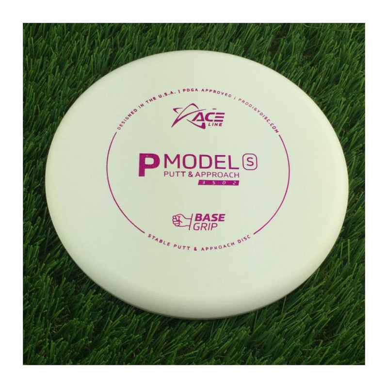 Prodigy Ace Line Basegrip P Model S with Cale Leiviska 2021 Bottom Stamp Stamp - 155g - Solid Bright White