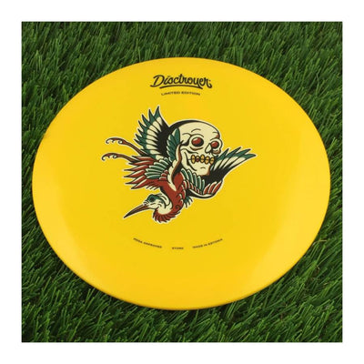 Disctroyer A-Medium Stork / Toonekurg FD-8 with Colored Tattoo - Limited Edition Stamp - 173g - Solid Yellow