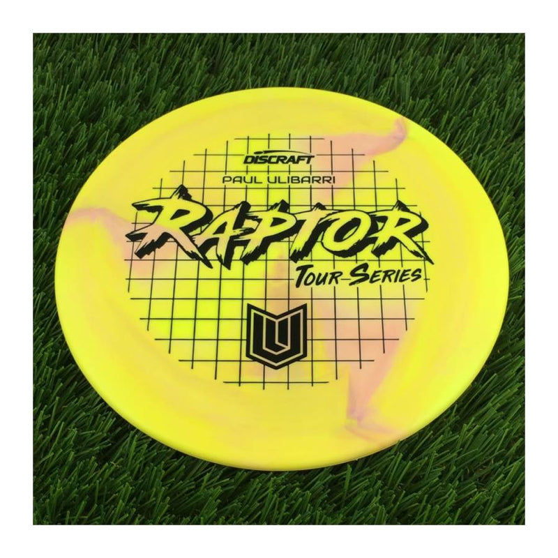 Discraft ESP Swirl Raptor with Paul Ulibarri Tour Series 2022 Stamp - 174g - Solid Yellow