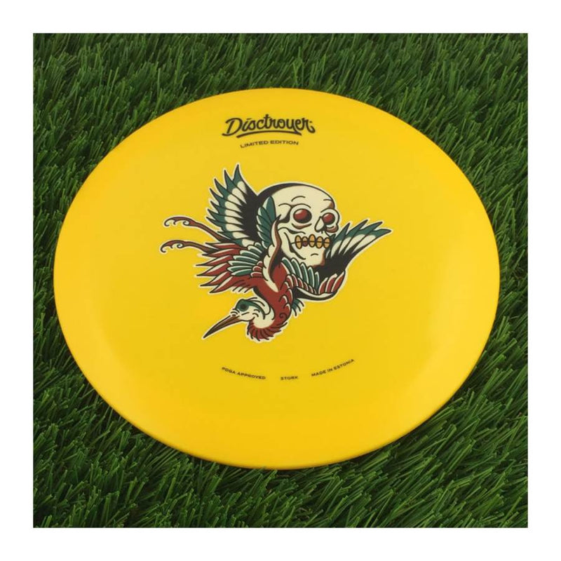 Disctroyer A-Hard Stork / Toonekurg FD-8 with Colored Tattoo - Limited Edition Stamp - 173g - Solid Yellow