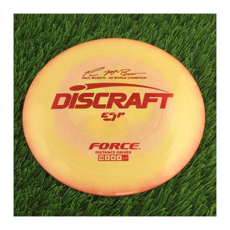 Discraft ESP Force with Paul McBeth - 6x World Champion Signature Stamp - 174g - Solid Orangish Brown