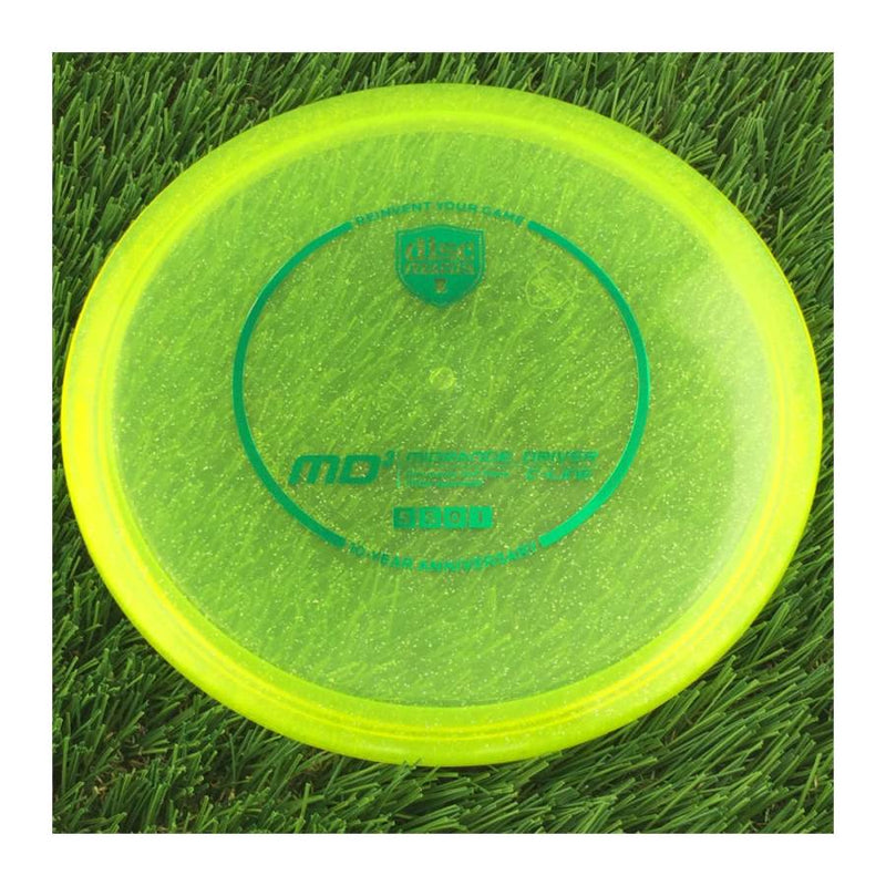 Discmania Italian C-Line Metal Flake MD3 Reinvented with 10 Year Anniversary Heirloom Design Stamp - 176g - Translucent Yellow