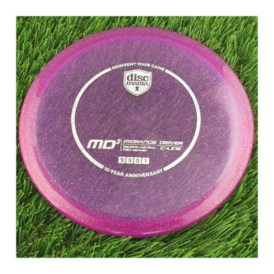 Discmania Italian C-Line Metal Flake MD3 Reinvented with 10 Year Anniversary Heirloom Design Stamp - 176g - Translucent Purple