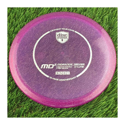 Discmania Italian C-Line Metal Flake MD3 Reinvented with 10 Year Anniversary Heirloom Design Stamp - 176g - Translucent Purple